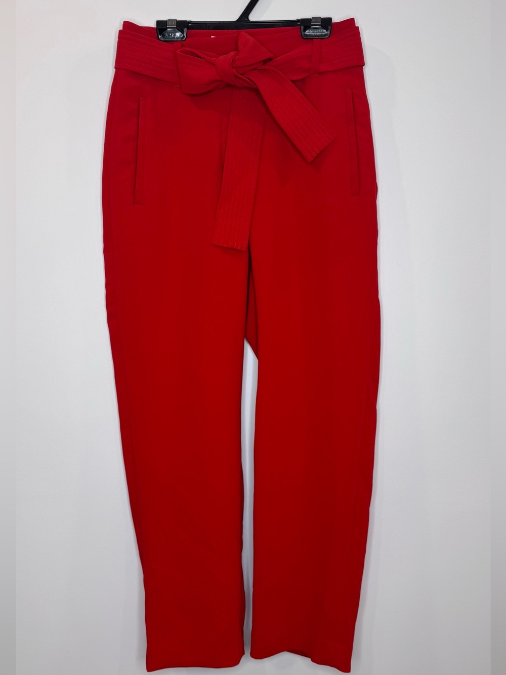 Wilfred tomato Red High-Waist tie front Trousers pants sz 0